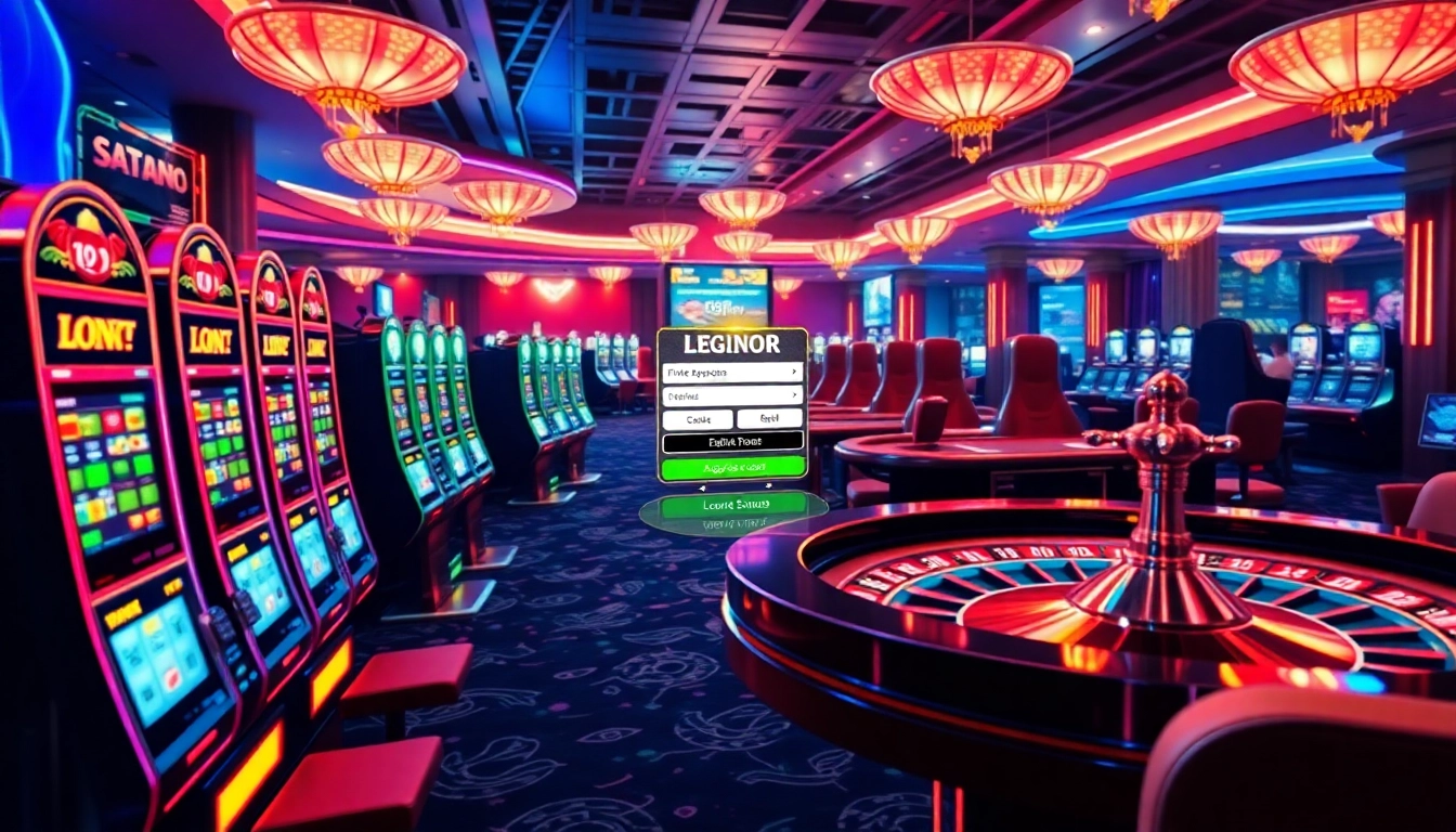 Image showcasing online casino excitement with vibrant slot machines and link aresgacor interface.