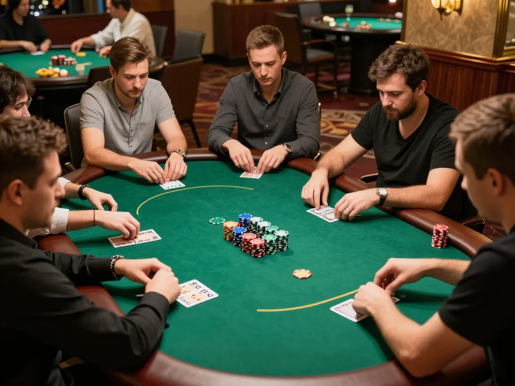 SC88 players engaged in intense poker gameplay at an upscale gaming table