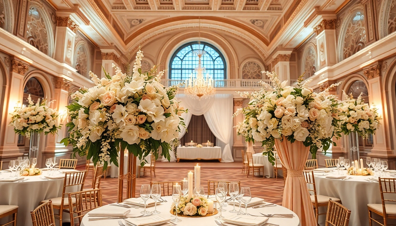 Experience the elegance of a Wedding Event Space Jacksonville with lush arrangements and exquisite decor.
