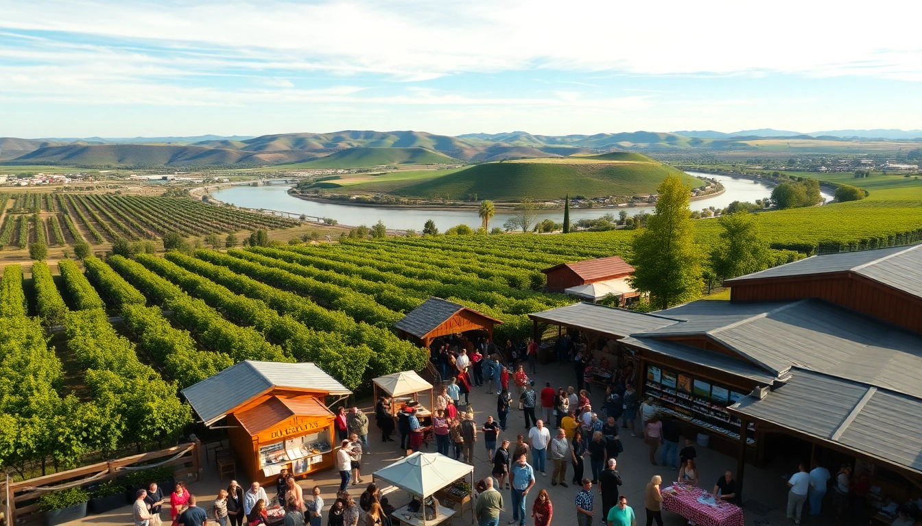 Enjoying picturesque things to do in Clarksburg ca at a vibrant community event with vineyards in view.