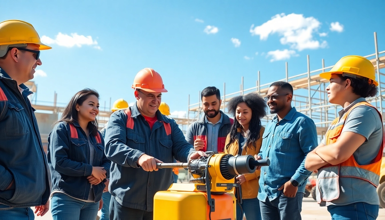 Engaged apprentices participating in a construction apprenticeship, learning valuable skills on-site.