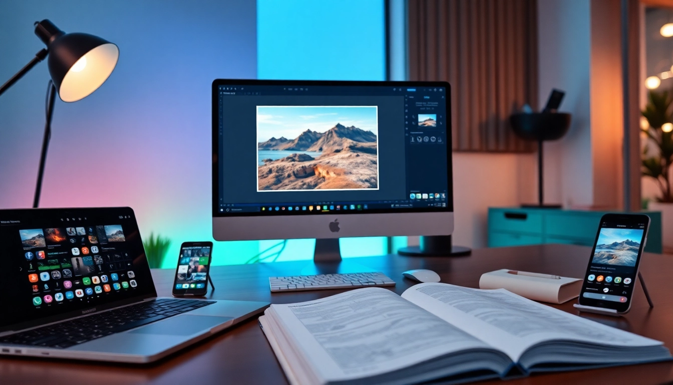 Crop image tool interface showcased on a laptop in a modern workspace.