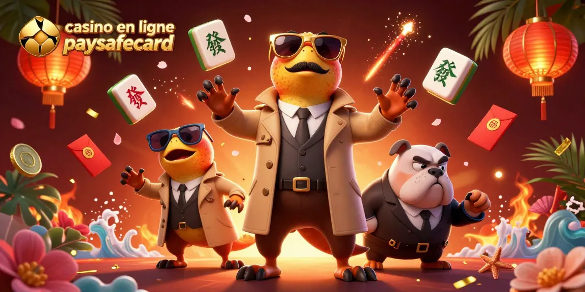 Découvrez le casino en ligne paysafecard avec des raptors en trench coat tentant d'entrer dans un salon VIP.