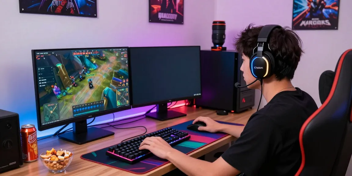 Engaged ORION88 gamer streaming from a vibrant setup with dual monitors.