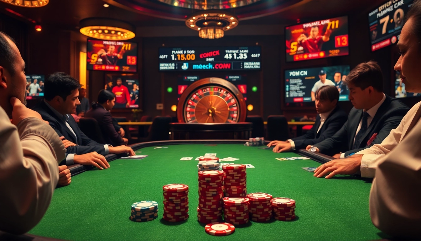 Action-packed poker scene featuring 7m cn sports scores with elegant chips and cards.