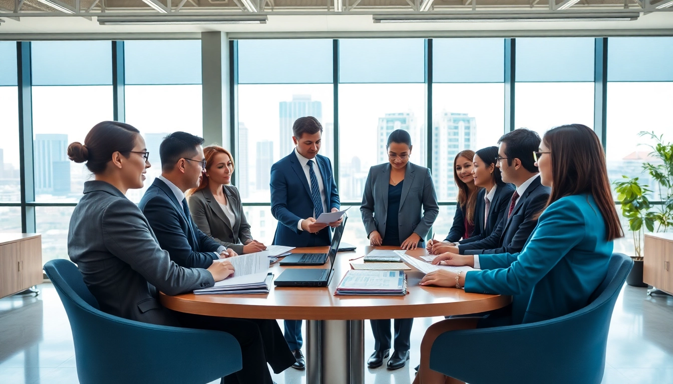 Legal Recoveries: Professional legal team working together in a modern office environment.