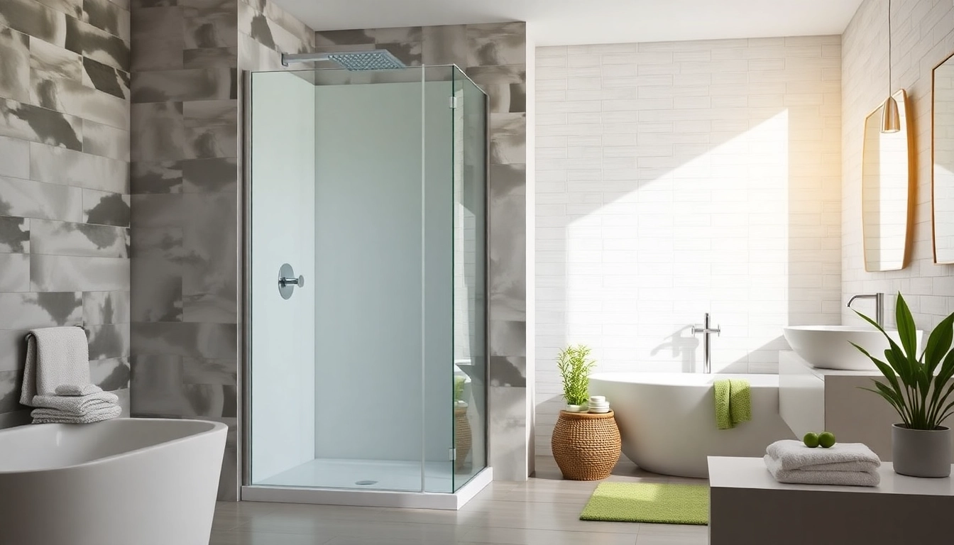 Modern shower design by sunny shower usa inc showcased in an elegant bathroom setting.
