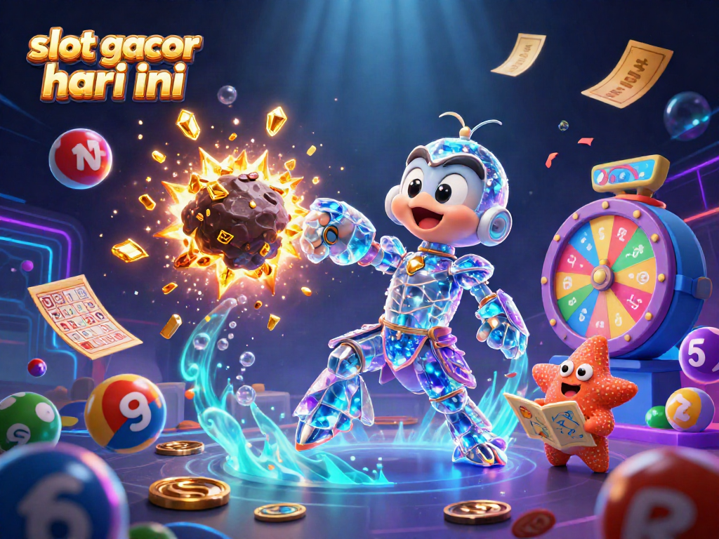 Slot gacor hari ini dengan mantis udang samurai menangkap jackpot emas di latar belakang kasino.
