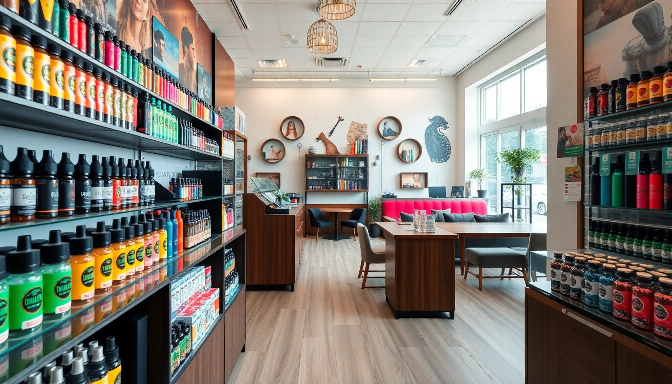 Purchase premium vape products at Vape Juice Depot from a modern, vibrant vape shop.