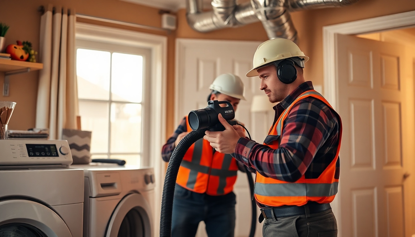 Expert technician conducting Dryer Vent Repair with specialized tools in a residential setting.