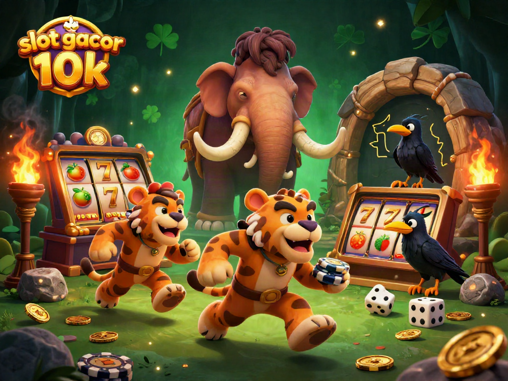 Activate your luck with slot gacor 10k as prehistoric characters celebrate big wins!