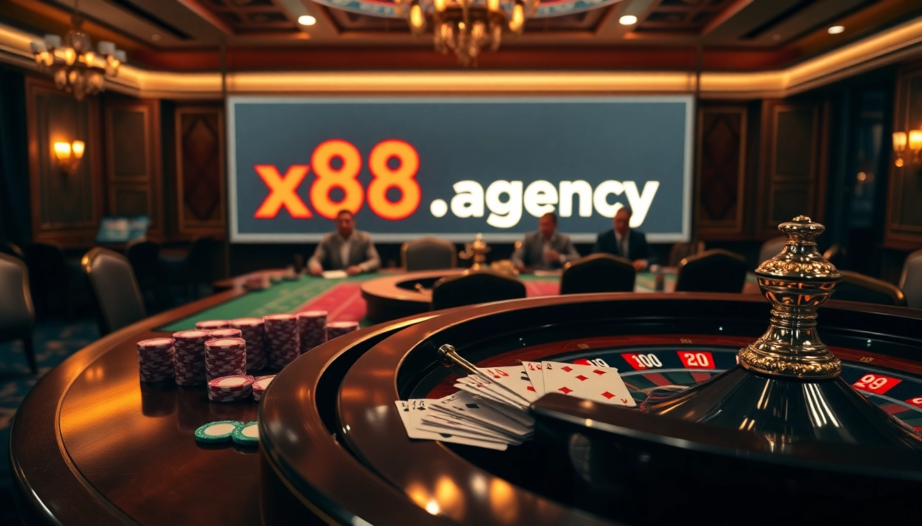 x88.agency offers a vibrant casino experience with players at a roulette table.