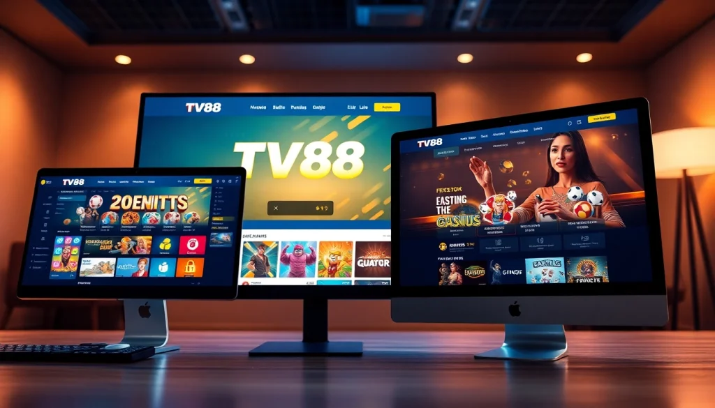 TV88 online betting platform showcases a user-friendly interface on desktop and mobile devices.