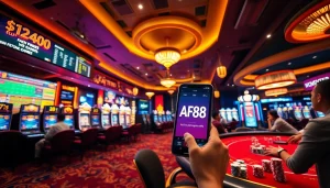 AF88 online casino experience with vibrant gaming options in a lively setting