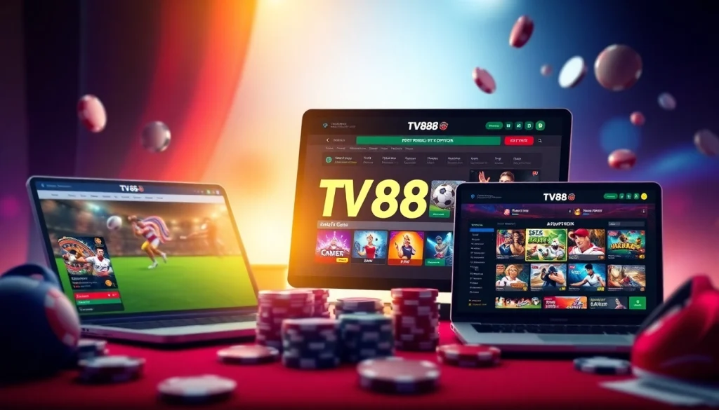 TV88 online gambling platform interface with vibrant games and user-friendly navigation