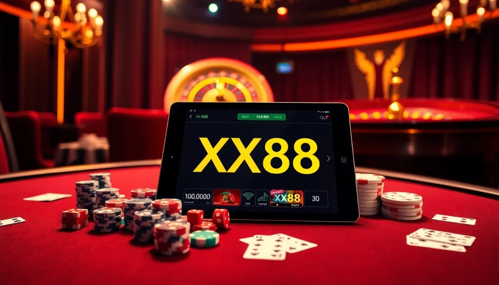Experience the thrill at XX88 with vibrant casino tables and exciting gambling action.