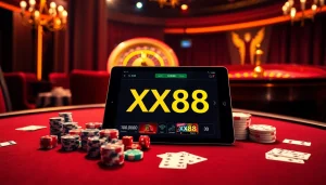 Experience the thrill at XX88 with vibrant casino tables and exciting gambling action.