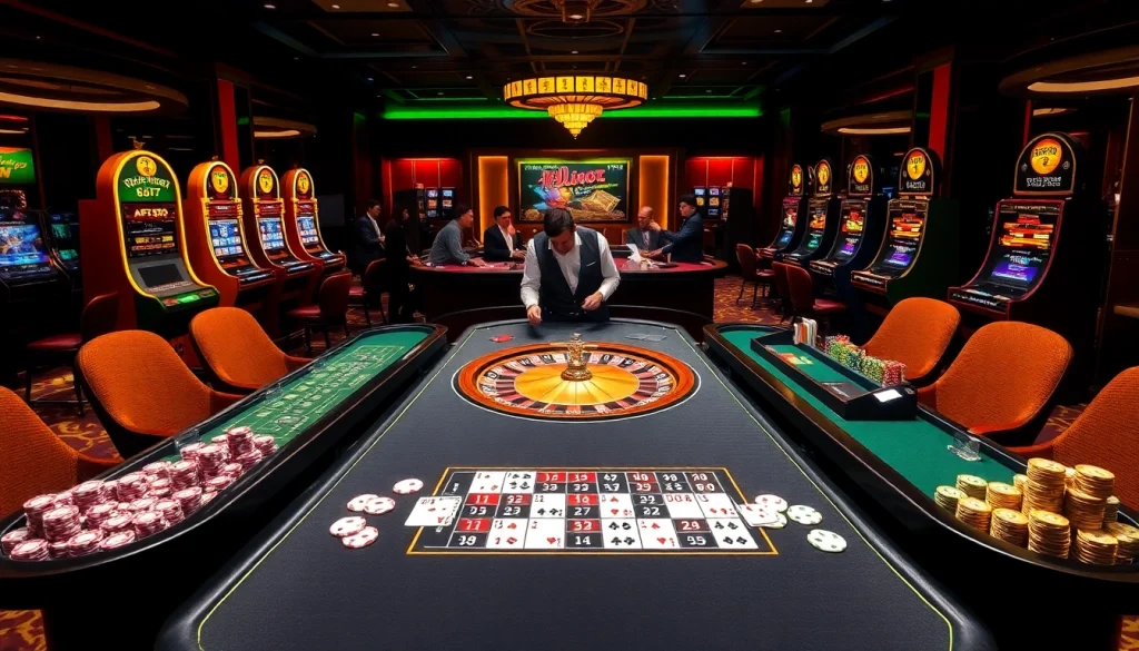 Experience the thrill of gaming at AF88 casino with vibrant tables and enthusiastic players.