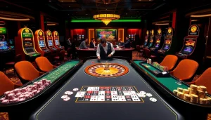 Experience the thrill of gaming at AF88 casino with vibrant tables and enthusiastic players.