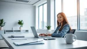 Experience the efficiency of WPS官网下载 with a user engaged in a productive office environment.