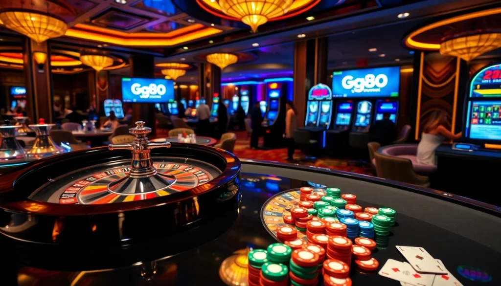 Players enjoying various casino games at https://gg88.pizza/, capturing the electric atmosphere of winning.