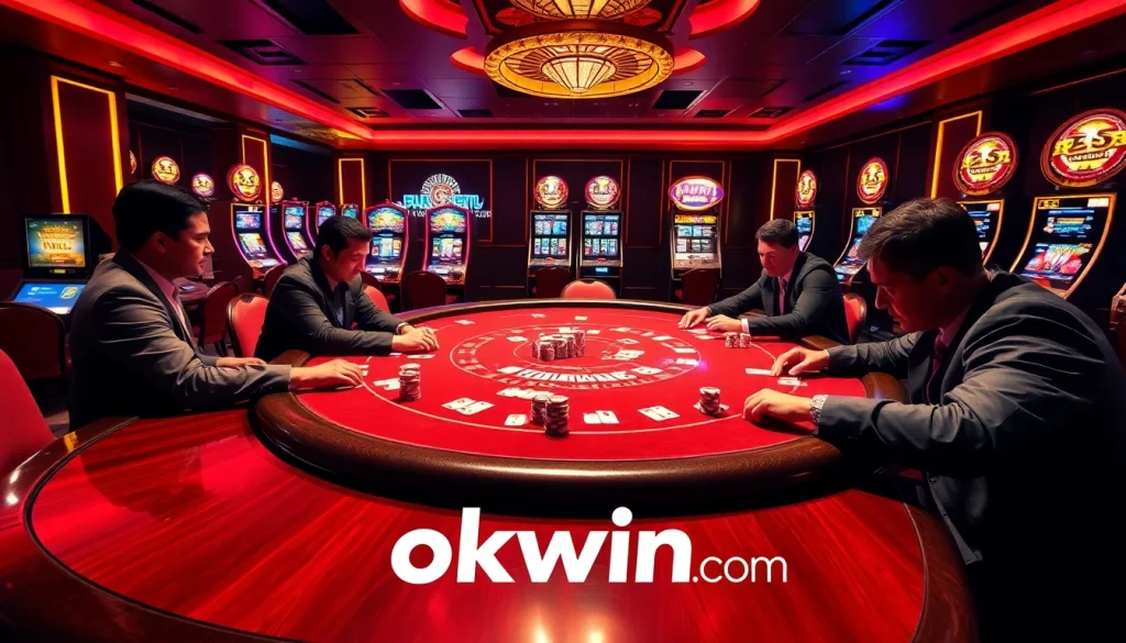 Experience thrilling poker gameplay at okwin.com with luxurious casino ambiance.