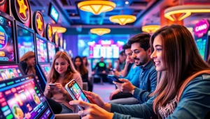 Situs kode4d showcasing players enjoying thrilling slot games in a dynamic digital environment.