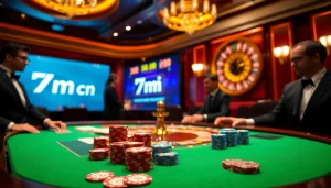Experience thrilling gameplay at 7m cn's luxurious poker tables surrounded by high-stakes action.
