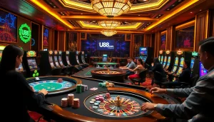 Experience the excitement of uu88. com at a vibrant casino table with thrilling games and high stakes.