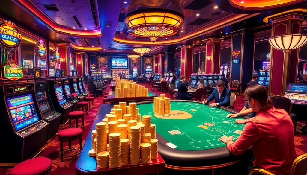 Experience the thrill of gaming at 789win club with vibrant casino elements and players in action.