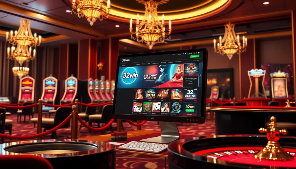 Engage effortlessly with 32win com đăng nhập while experiencing luxury gaming with casino tables and vibrant visuals.