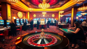 Players engage in betting activities as they নিবন্ধন করুন for exclusive casino bonuses at a vibrant casino.