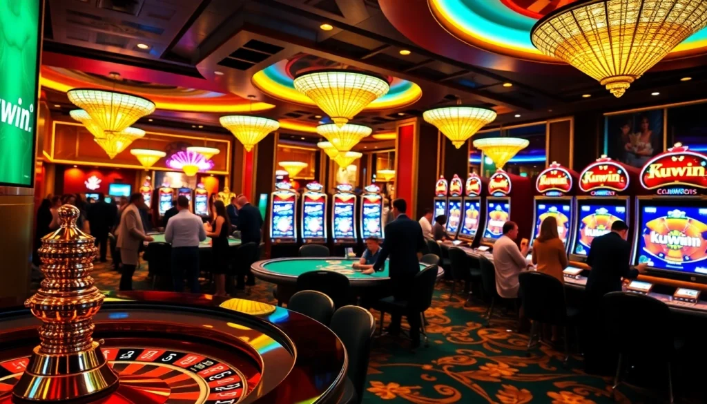 Experience thrilling gameplay at kuwin.com with vibrant slot machines and poker tables.