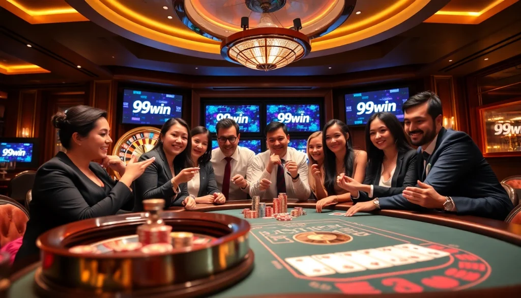 Engaged players at a poker table highlighting the exciting experience of 99win gaming.