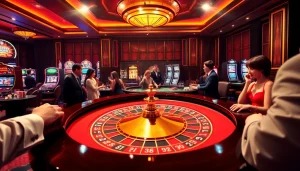 Experience the excitement of gambling at tg88.com with players enjoying roulette and vibrant slot machines.