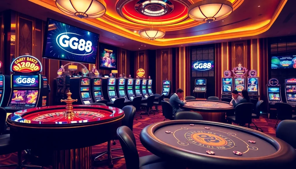 Experience thrilling gameplay at GG88 with luxurious casino elements and vibrant games.