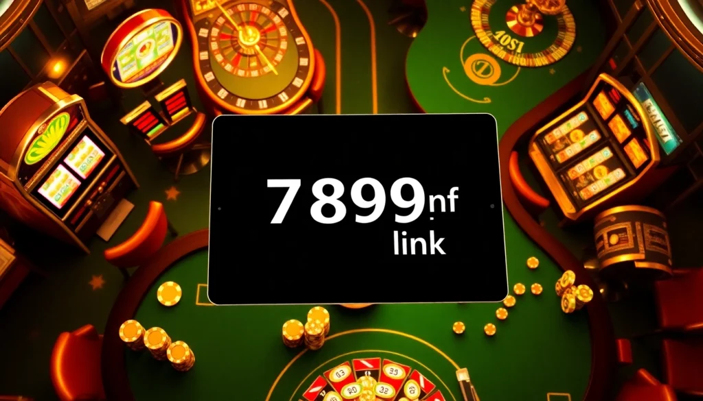 Exciting gaming scene integrating the 789f link with luxurious casino elements.
