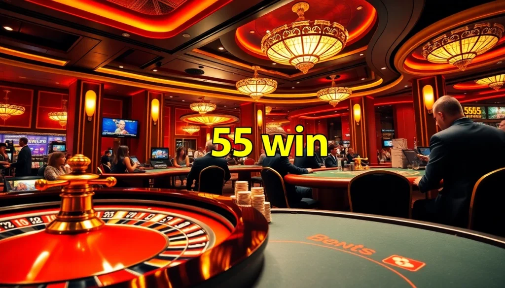 The excitement of winning big at a casino on the 555 win roulette table.