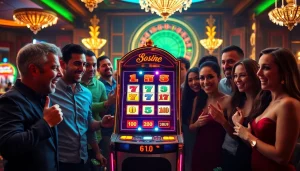 Gamer menikmati pengalaman seru bermain slot Depo 5k di kasino mewah.