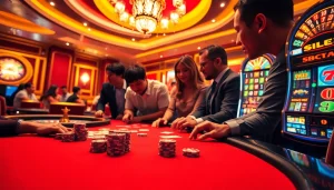 Join the action at https://xoixoai.com/ with a lively poker game showcasing chips and cards.