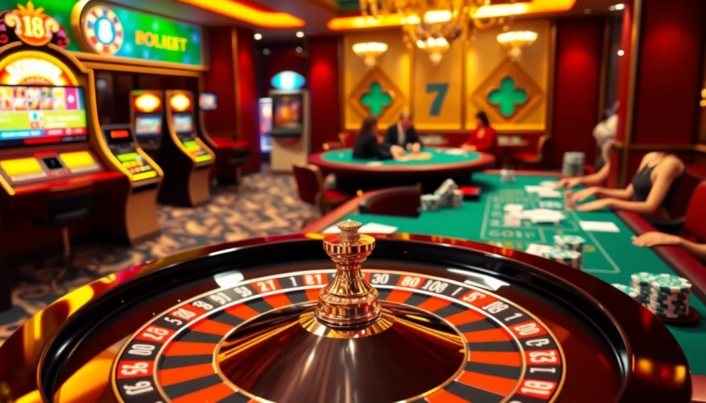 Experience the thrill of winning at https://go8f.com/ with vibrant casino tables and poker chips.