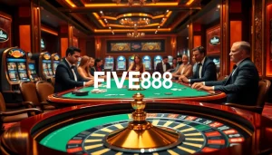 Experience high-stakes gaming at FIVE88 with dynamic poker action and vibrant casino ambiance.