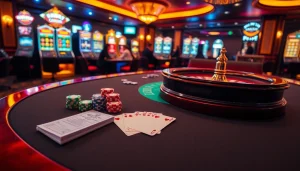 Engage with the thrill of link alternatif onicplay at a luxury poker table filled with vibrant chips.