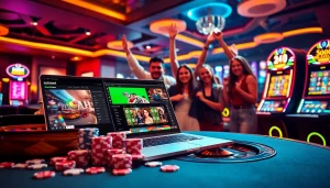 Experience sbobet online betting with vibrant casino elements and joyful gamblers.