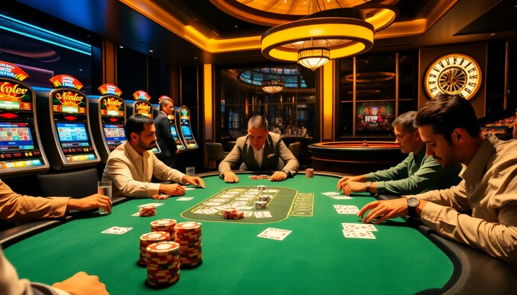 Experience high-stakes poker action at bong88.casa with colorful chips and professional dealers.