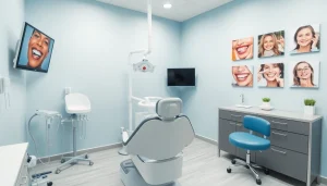 最新の歯科機器と温かみのある雰囲気を備えた矯正歯科の治療室