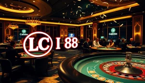 Experience the thrill of Lc 88 with luxurious casino games and vibrant players celebrating winnings.