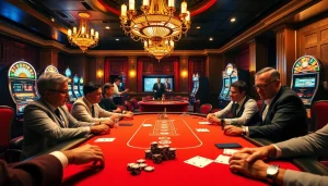 Exciting poker game at a luxurious casino table showcasing house extension construction ideas.