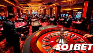 Experience thrilling gameplay at SOIBET with vibrant casino tables and engaging players.