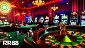 Engaging players at RR88 casino with chips and cards in a vibrant game atmosphere.